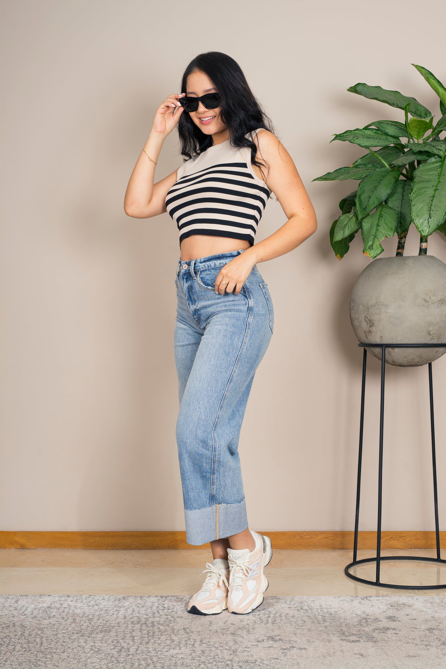 Crop Top Manga Siza Rayas