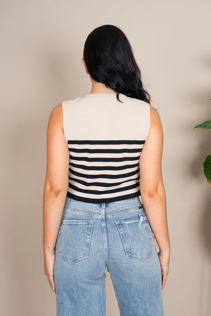 Crop Top Manga Siza Rayas