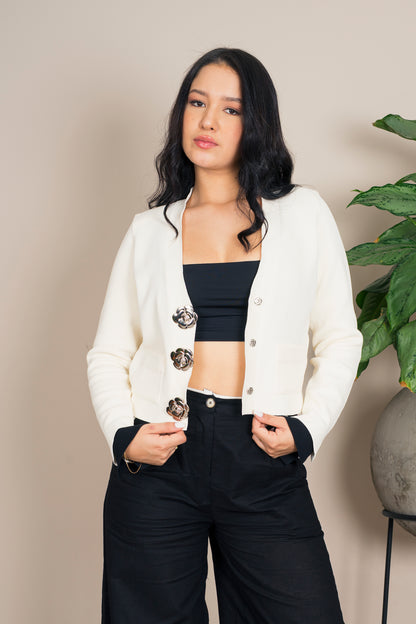 Chaqueta Boton Flor